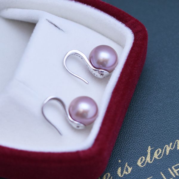 big purple pearl earrings for girls