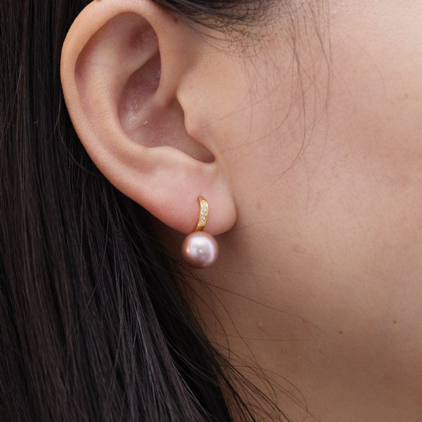 purple pearl earrings for women
