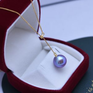 large purple pearl pendant necklace