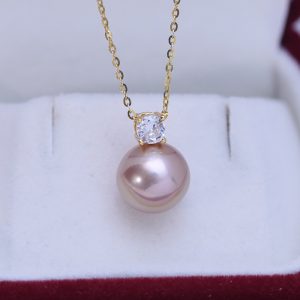 purple pearl pendant necklace