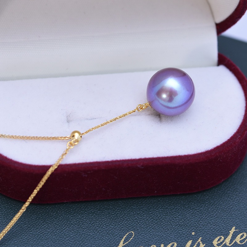 purple pearl pendant necklace for wedding