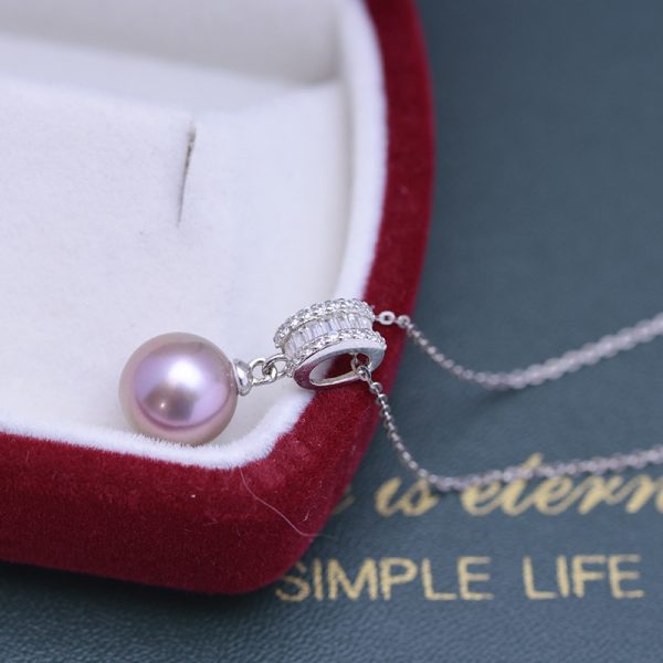 freshwater cultured purple pearl necklace