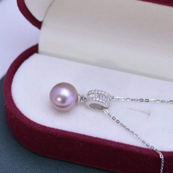 purple pearl pendant necklace for women