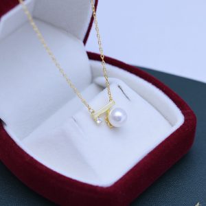 s925 silver pearl pendant necklace
