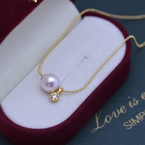 white round pearl necklace for female