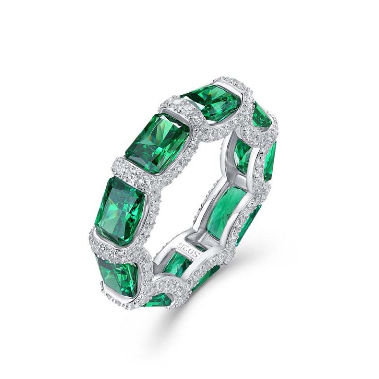 Unique Green High Carbon Diamond S925 Sterling Silver Rings